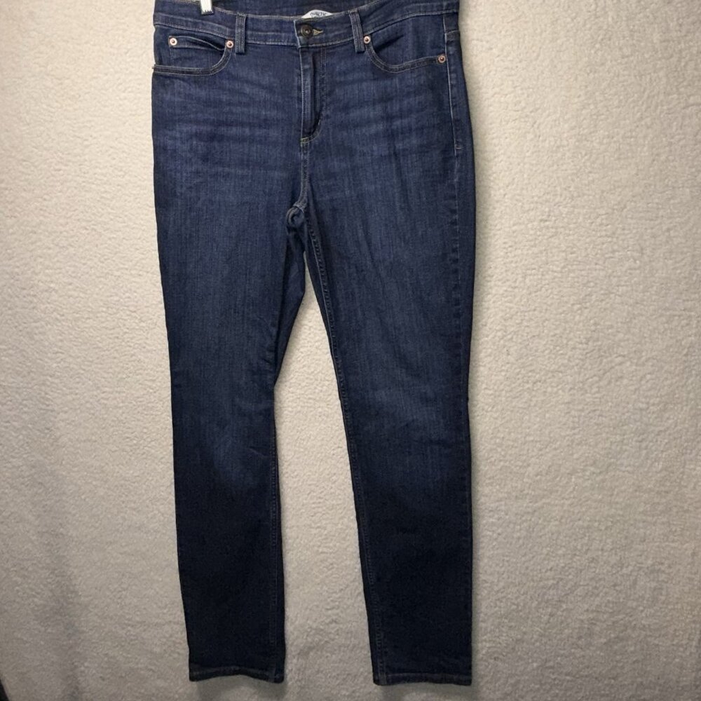 Duluth Trading Co Jeans Women 10 X 33 Blue Denim Straight Leg Cotton Blend